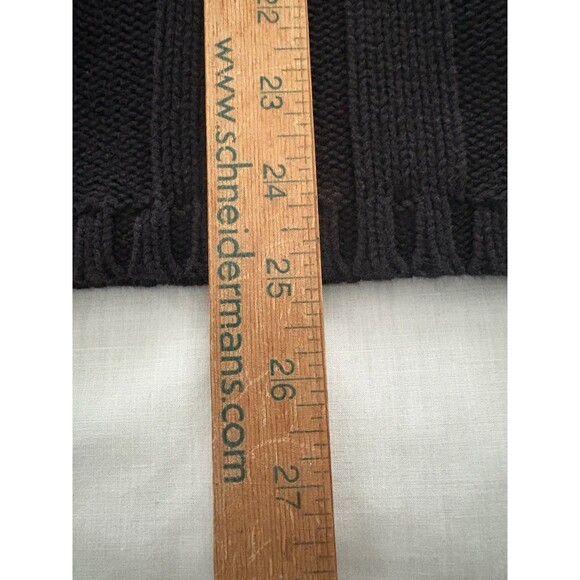 Vintage Illig Sweater Womens Large Black Turtle Neck Wide Cable Knit Thick - Picture 9 of 16